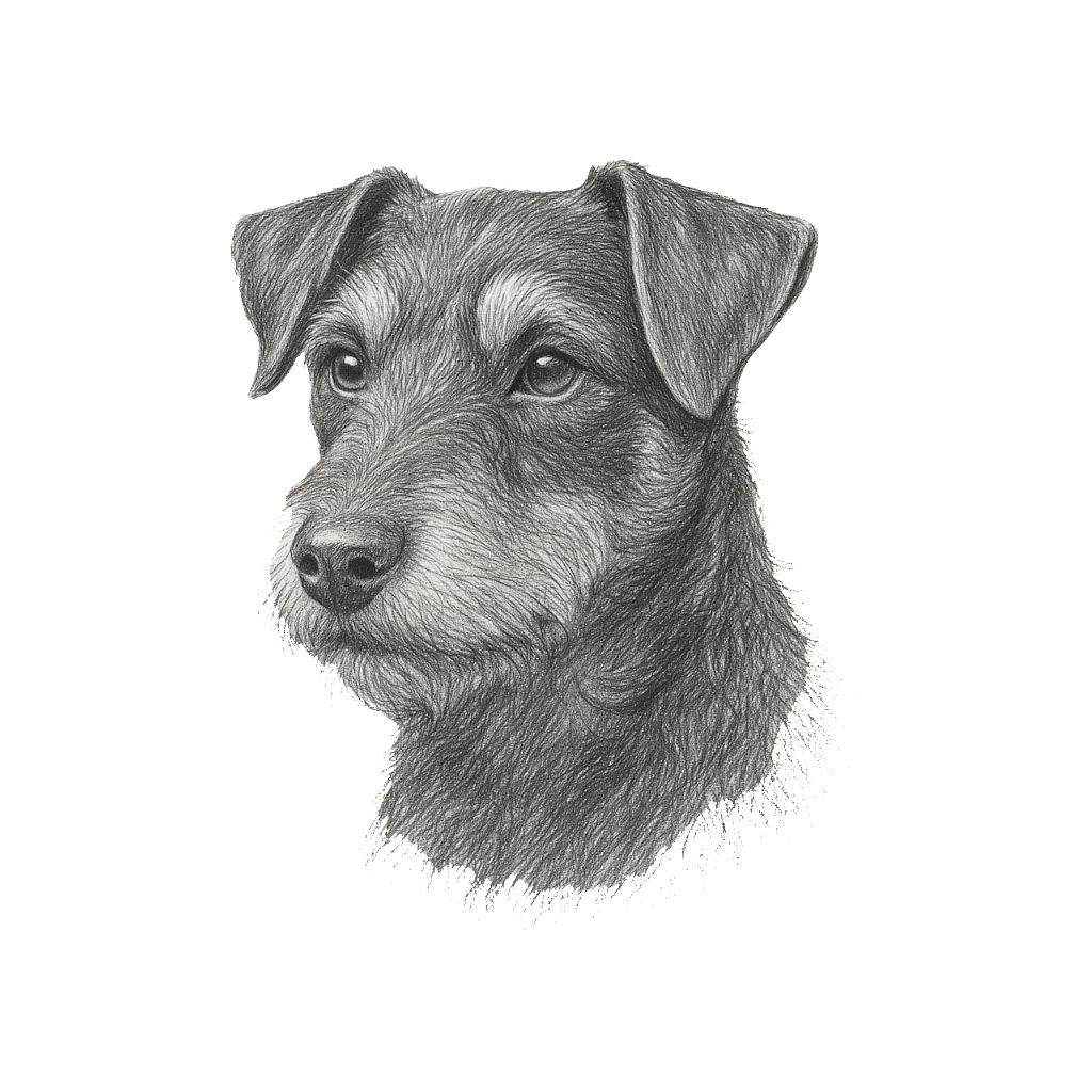 Die Bleistiftzeichnung eines Deutschen Jagdterriers, erstellt von Waidwaerts